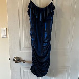 Very cute, shiny dress scrunched on sides